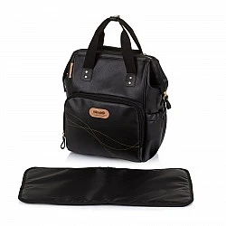 Black leather backpack/stroller bag