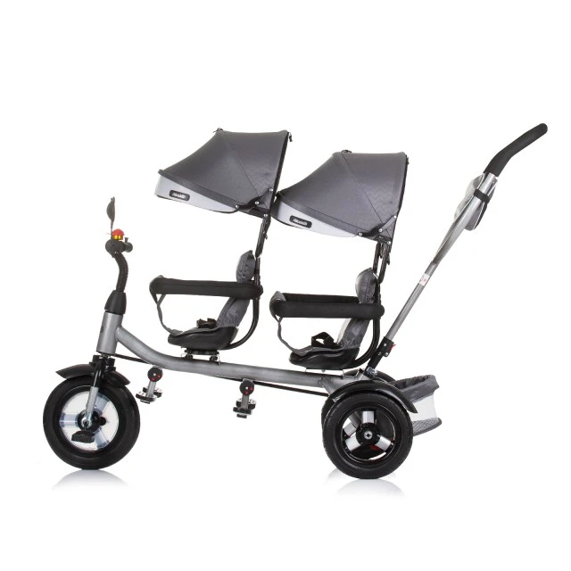 Tricycle for twins 2PLAYsilver grey