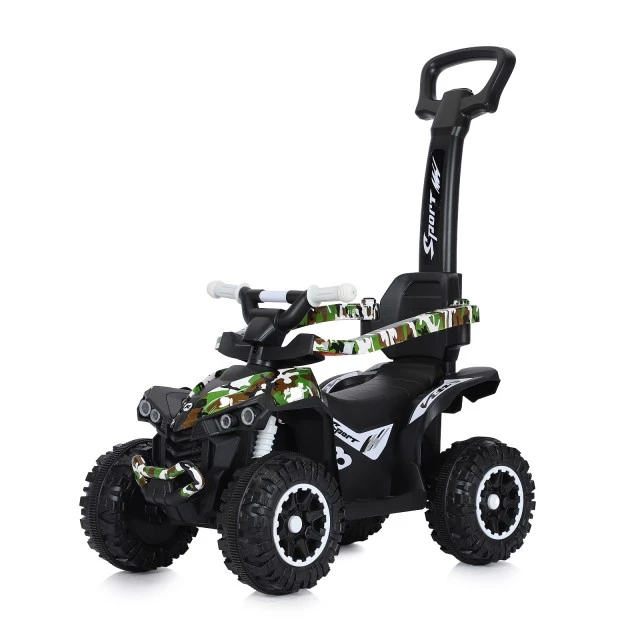 Количка за яздене с дръжка ATV бял/зел