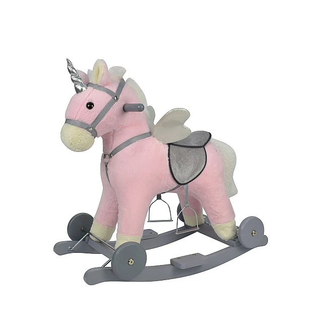 Rocking horse with wheels pink