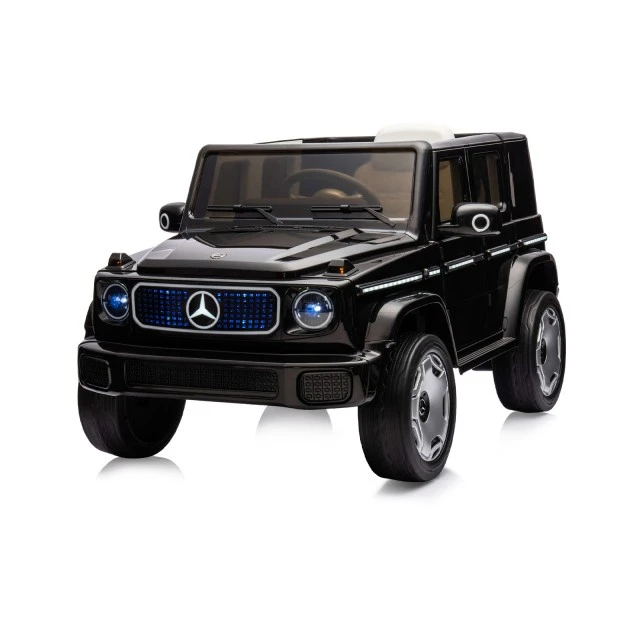 Battery operated SUV Mercedes Benz EQG black, leather seat, EVA wheels