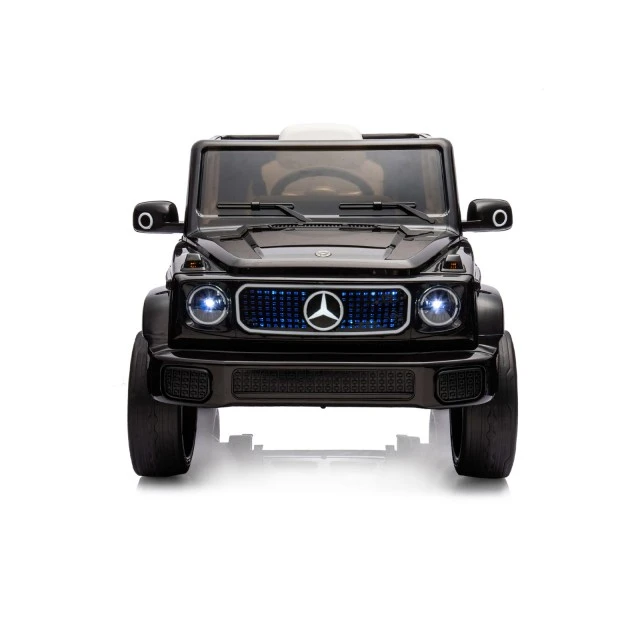 Battery operated SUV Mercedes Benz EQG black, leather seat, EVA wheels