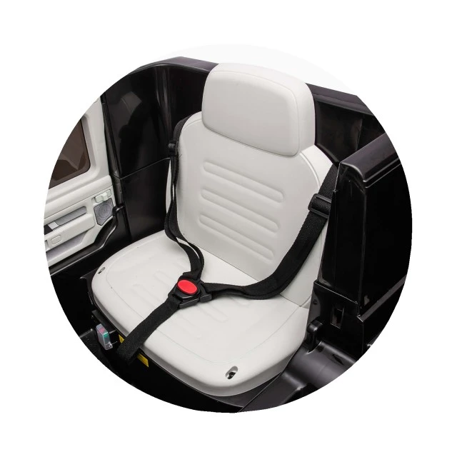 Battery operated SUV Mercedes Benz EQG black, leather seat, EVA wheels