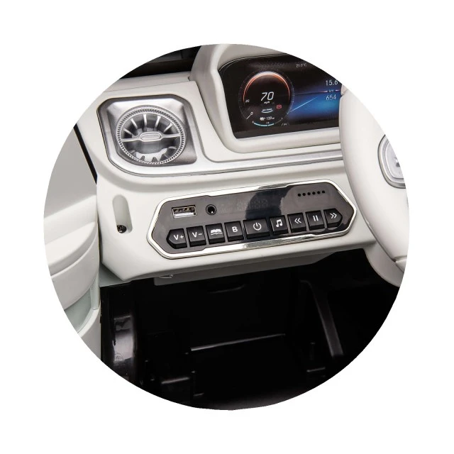 Battery operated SUV Mercedes Benz EQG black, leather seat, EVA wheels