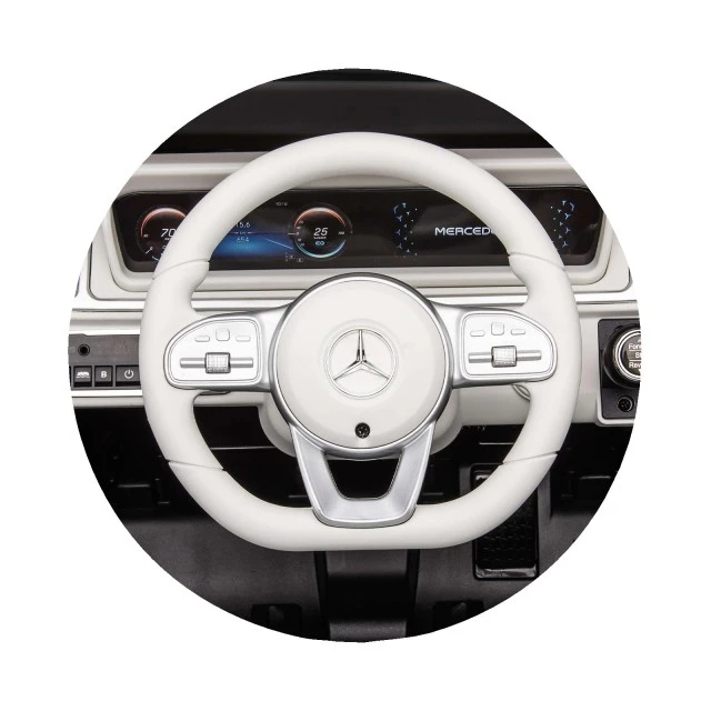 Battery operated SUV Mercedes Benz EQG black, leather seat, EVA wheels