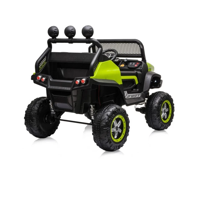 Акумулаторен джип Mercedes UNIMOG зелен EVA,кожена