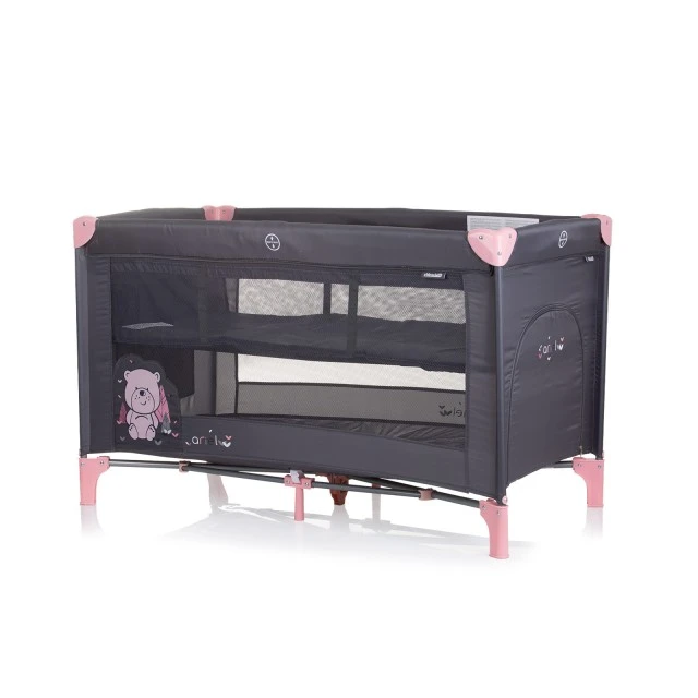Foldable travel cot Ariel flamingo
