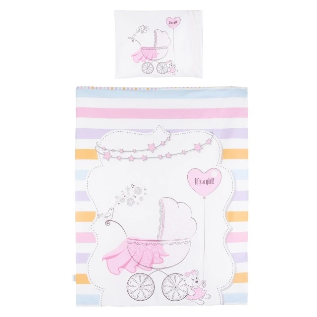 Beding set 5 pc. /Sheet, pillow case, pillow, duvet and duvet cover/ pink heart