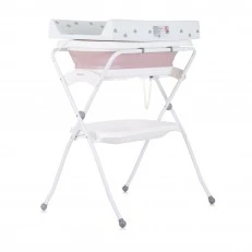 Bath tub with bath stand and changing mat "Fiore" pink