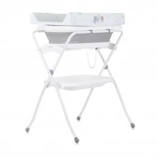 Bath tub with bath stand and changing mat "Fiore" grey
