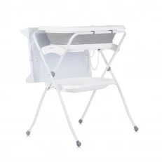 Bath tub with bath stand and changing mat "Fiore" grey
