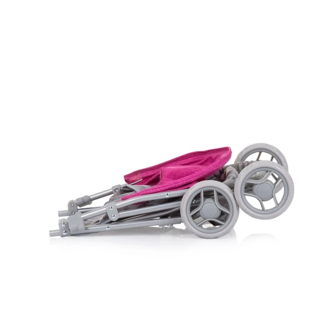 Doll stroller Alice grey/pink linen