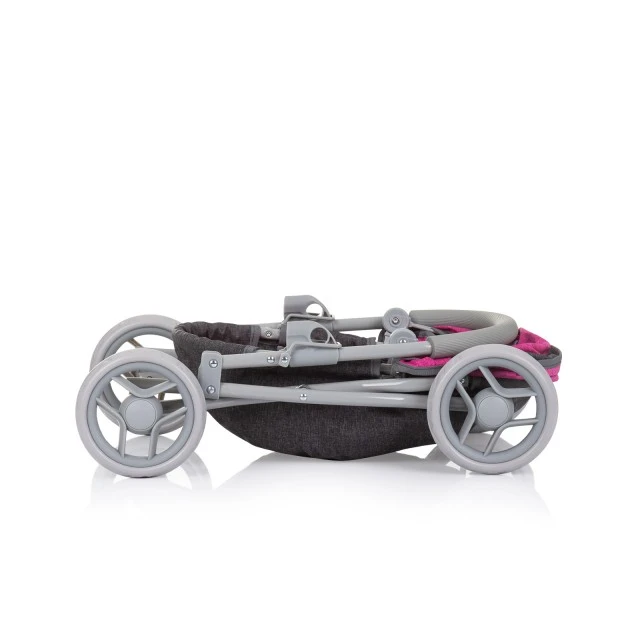 Doll stroller Daisy grey/pink linen
