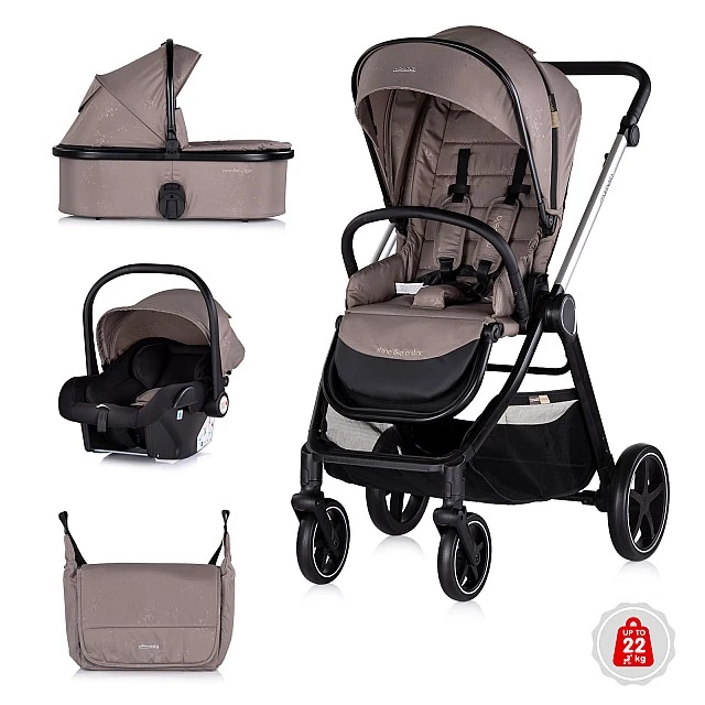 Baby stroller 3 in 1 Marbella tiramisu