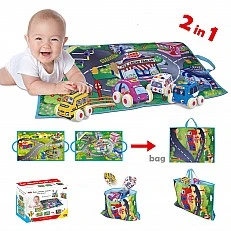 Gymnastics mat set with 4 cars