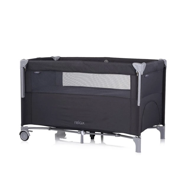 Cot with drop side Relax anthracite linen