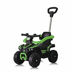 Количка за яздене с дръжка "ATV" зелена