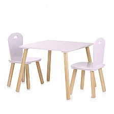 Комплект маса с два стола MDF розови