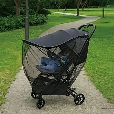 2 in 1 stroller canopy and net black