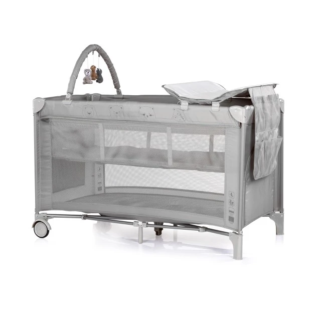 Luna portable baby cot platinum
