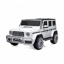 Electric SUV MERCEDES G63 for two children white EVA