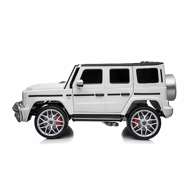 Electric SUV MERCEDES G63 for two children white EVA