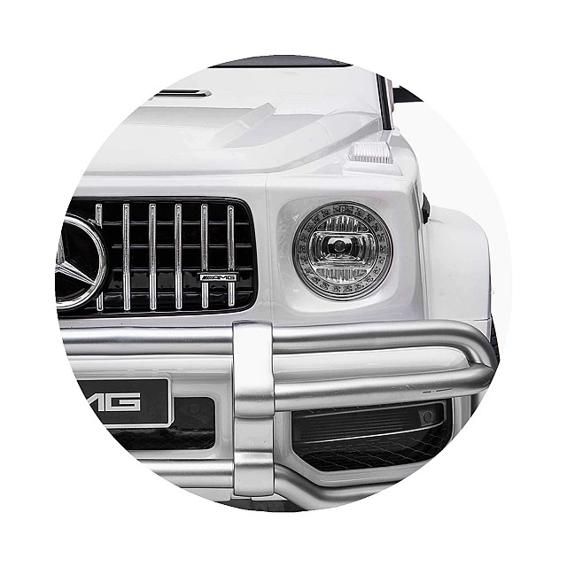 Electric SUV MERCEDES G63 for two children white EVA