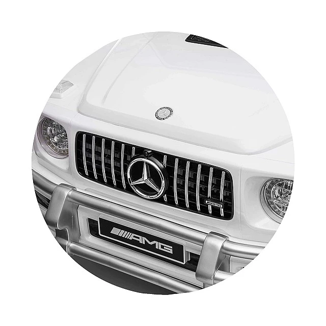 Electric SUV MERCEDES G63 for two children white EVA