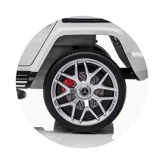 Electric SUV MERCEDES G63 for two children white EVA