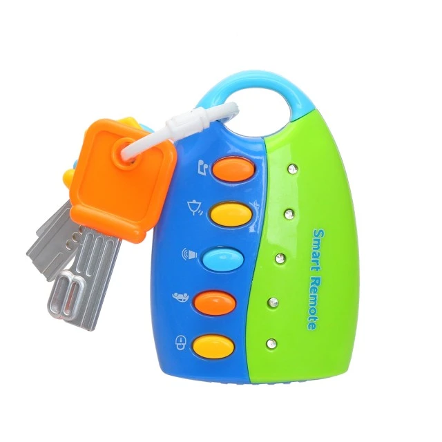 Toy steering wheel with remote control and key