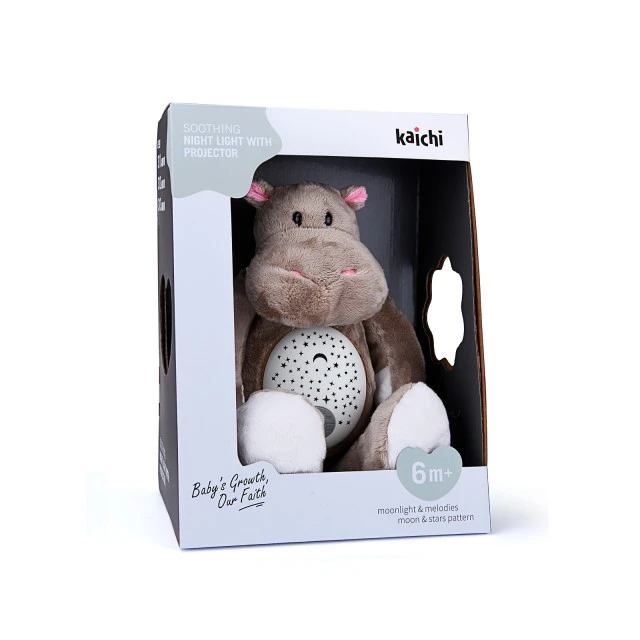 Plush toy with projector/music Hippo