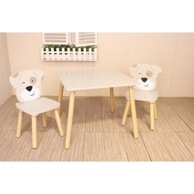 Set of table with two chairs MDF puppies