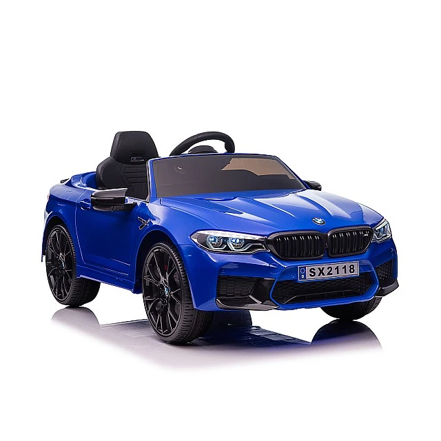 Electric car BMW M5 blue, EVA tires, leather