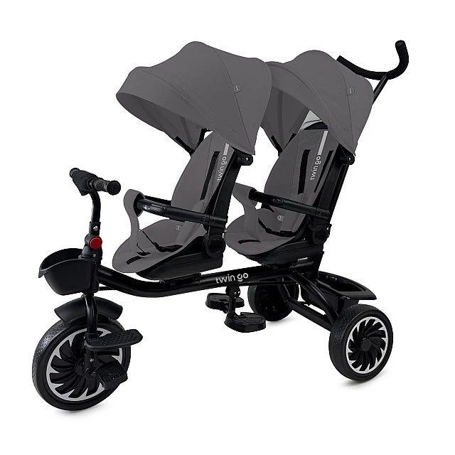 Tricycle for twins "TWIN GO" graphite