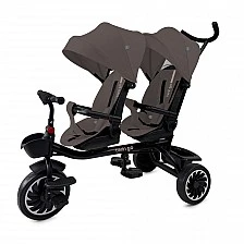 Tricycle for twins "TWIN GO" toffee