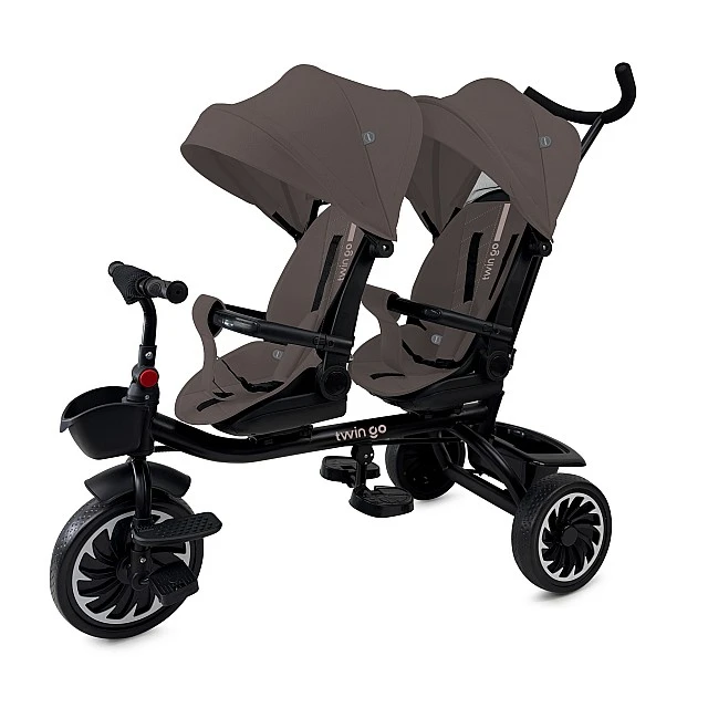 Tricycle for twins "TWIN GO" toffee