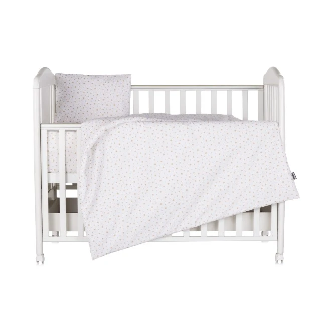 5-piece bed linen set beige stars