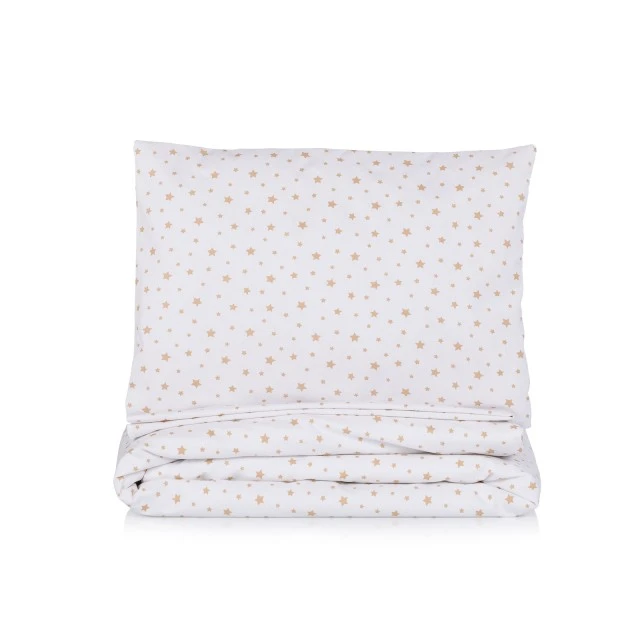 5-piece bed linen set beige stars