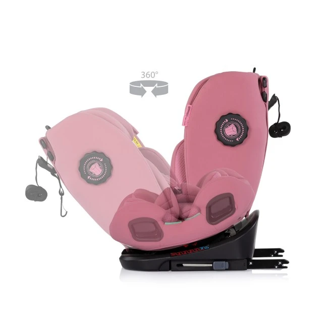 Столче за кола 360 I-size 40-150 Techno iGROW розово