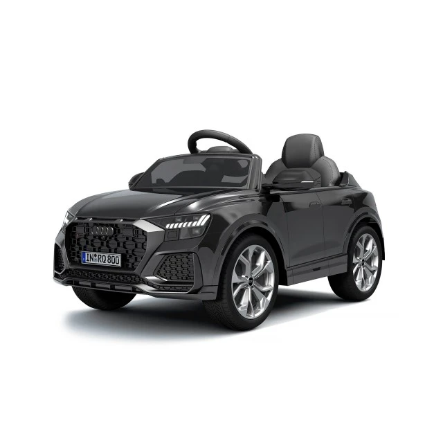 Battery operated car AUDI RS Q8 , EVA wheels, leather seat, black