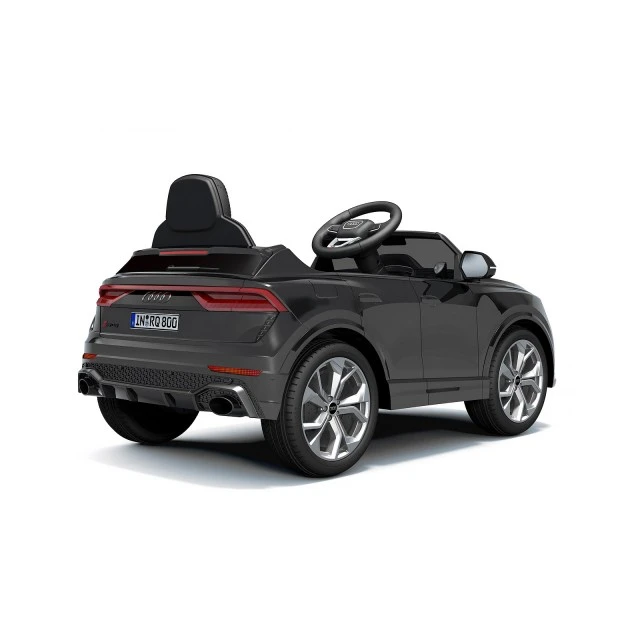 Battery operated car AUDI RS Q8 , EVA wheels, leather seat, black