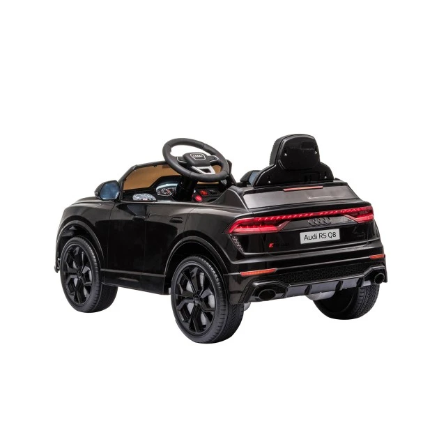 Battery operated car AUDI RS Q8 , EVA wheels, leather seat, black