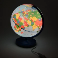 Детски глобус, политически, 26 см, светещ