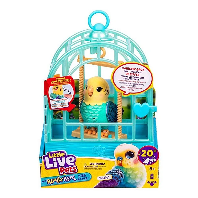 Little Live Pets Really Real Bird Интерактивно Пиле в Клетка Indie