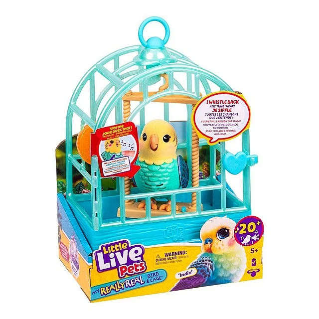 Little Live Pets Really Real Bird Интерактивно Пиле в Клетка Indie