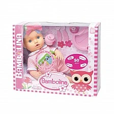 BAMBOLINA Doll with feeding set 42 cm