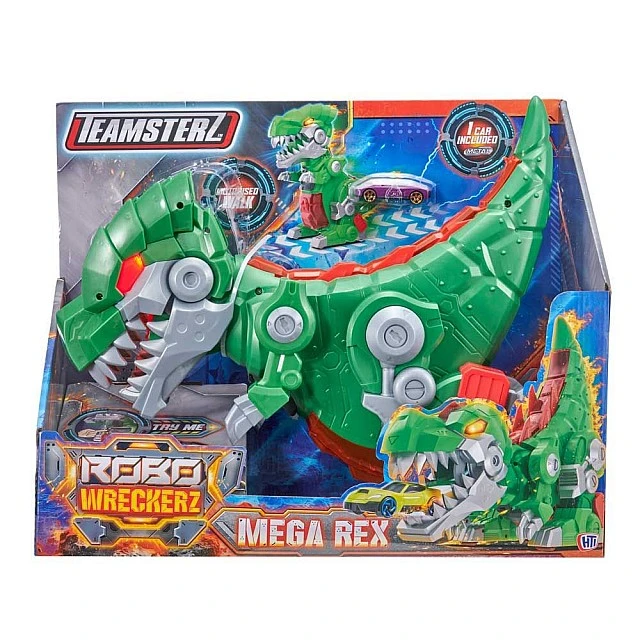 HTI TEAMSTERZ Robo Wreckerz Dinosaur Launcher with Mega Rex Car