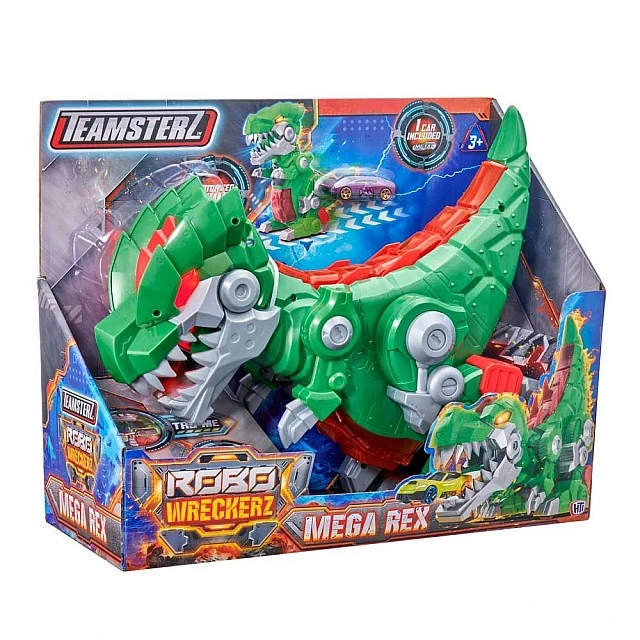 HTI TEAMSTERZ Robo Wreckerz Dinosaur Launcher with Mega Rex Car