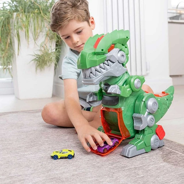 HTI TEAMSTERZ Robo Wreckerz Dinosaur Launcher with Mega Rex Car