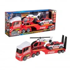 HTI TEAMSTERZ XL Fire truck with car and helicopter
